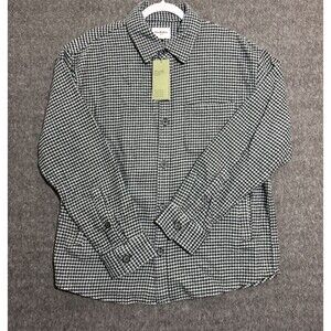 Goodfellow & Co Men's Flannel Heavy Weight Button Up Gray Medium